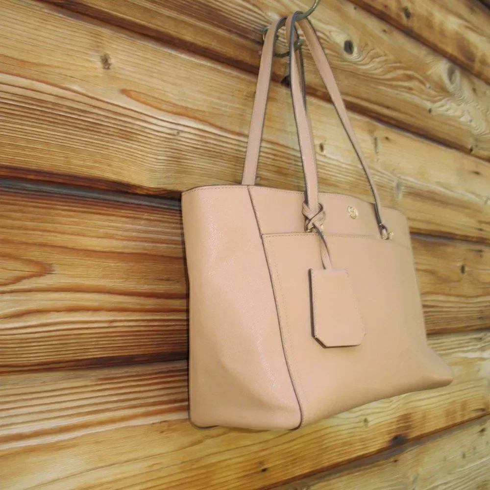 Tory Burch Robinson Small Tan Cardamom Bag Tote